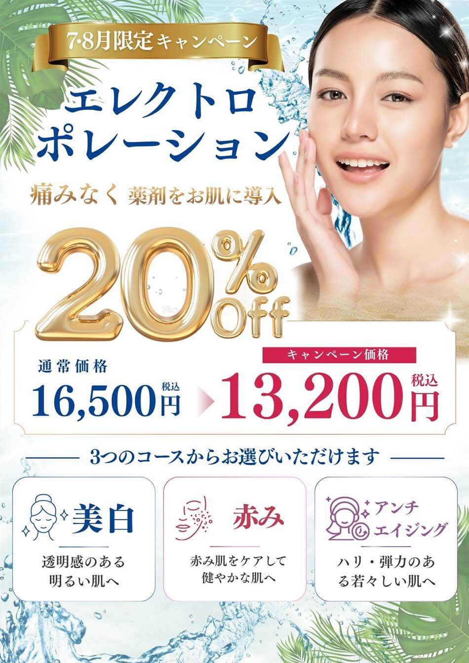 エレクトロポレーション20%OFF